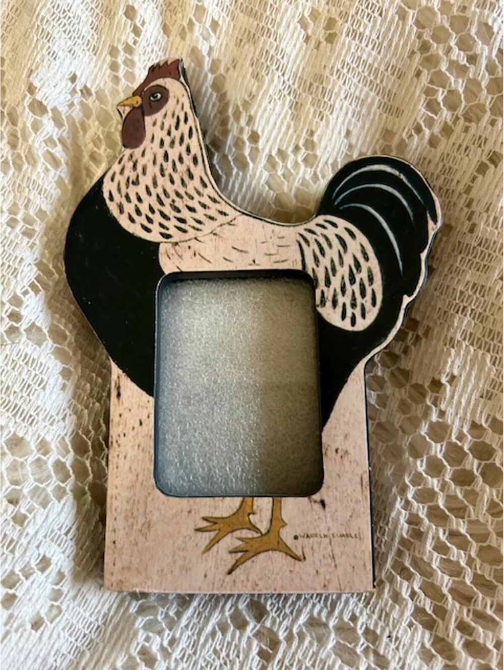 Warren Kimble Whiteback Rooster Wooden Picture Frame